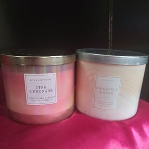 🚨SOLD🚨Pink Lemonade & Pineapple Mango 3 wick bath and body works candle